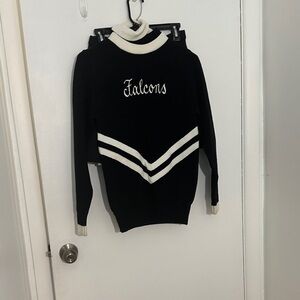 Falcons Black and White Women's Sweater and skirt cheer uniform